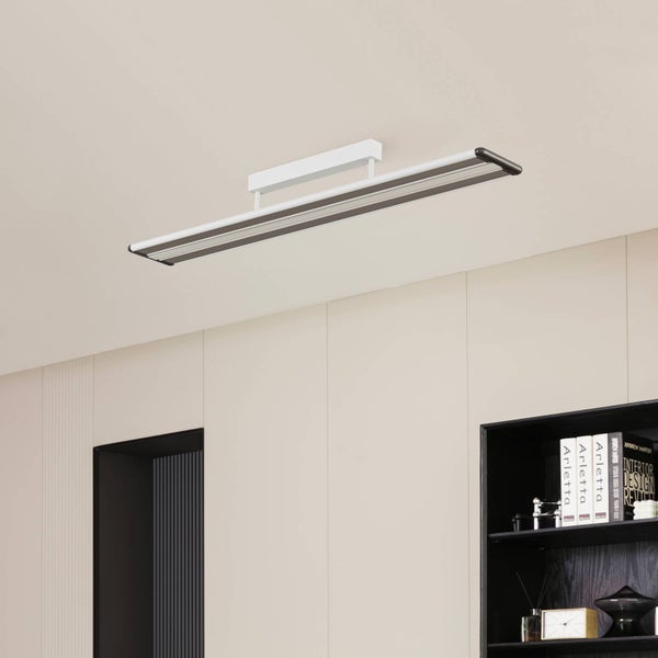 PRIOS LED Yuela (Modern) in Weiß aus Aluminium (1 flammig, ) Arbeitszimmerleuchte