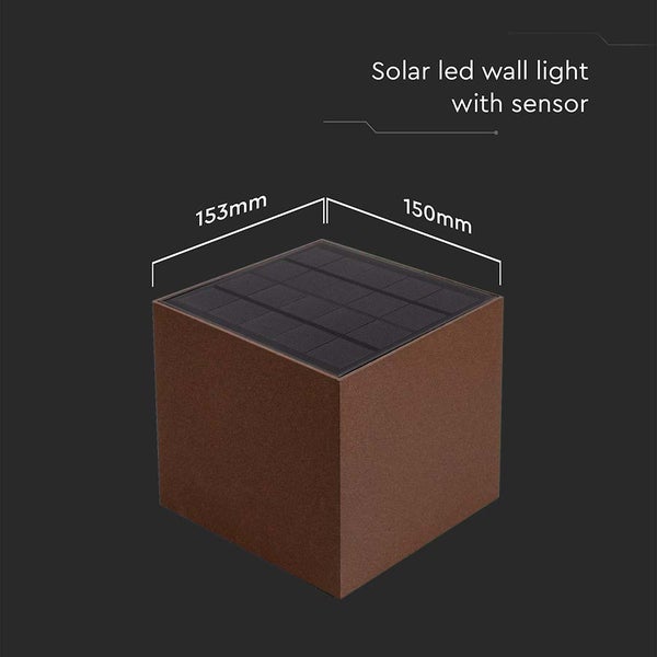 Solar LED Wandleuchte mit Sensor, 153 mm x 150 mm