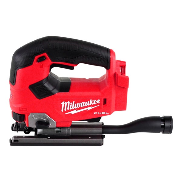 Milwaukee M18 Fuel Akku-Stichsäge mit Staubabsaugadapter, ohne Akku und Sägeblatt.