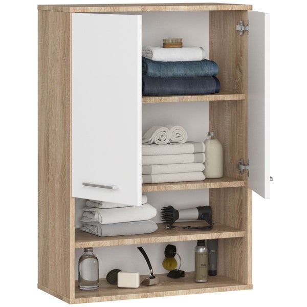 Badezimmerschrank mit Fächern zur Aufbewahrung von Handtüchern und Badartikeln