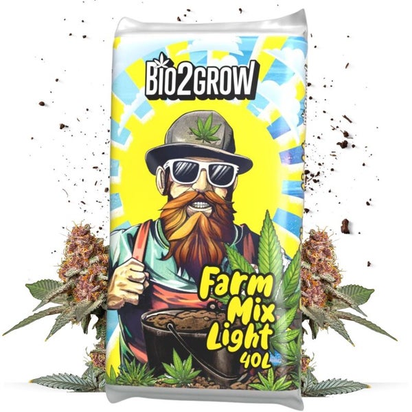 Bio2Grow Farm Mix Light Pflanzsubstrat, 40 Liter Sack mit Illustration