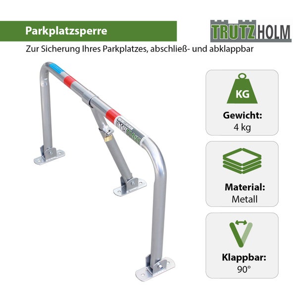 Metall Parkplatzsperre zum Abschließen und Abklappen
