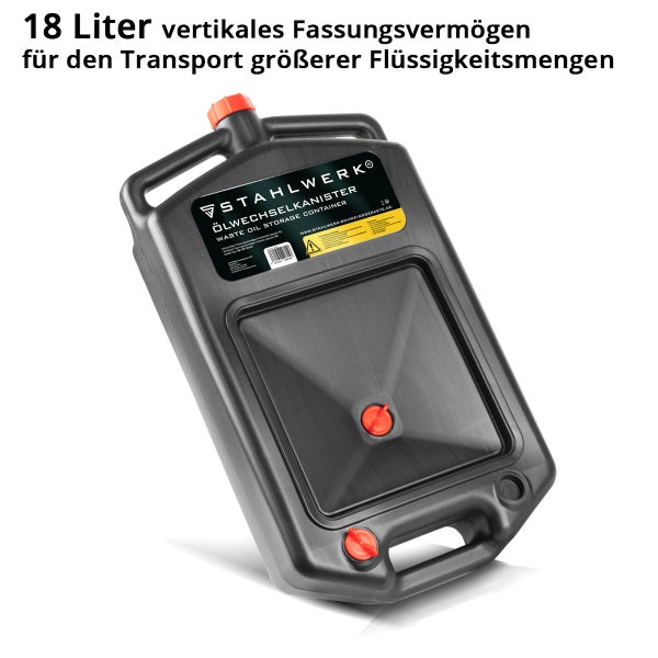 Ölwechselkanister mit 18 Liter Fassungsvermögen