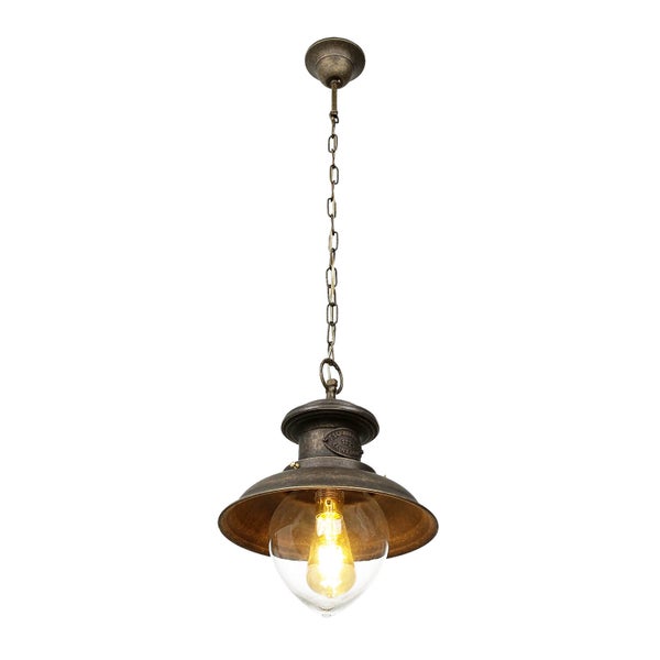 Hängeleuchte mit Kette und Glasschirm