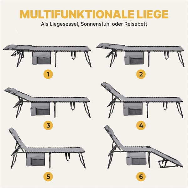 Multifunktionale Liege mit verschiedenen Positionseinstellungen