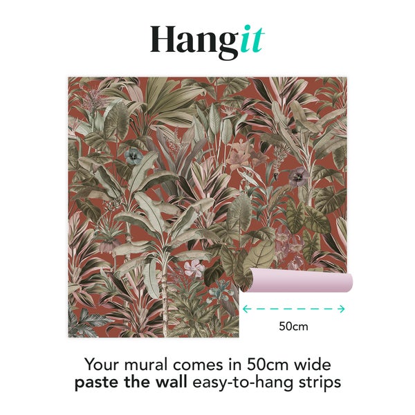 Hangit Fototapete mit Pflanzenmuster, jede Bahn ist 50 cm breit