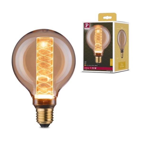 Inner Glow Edition LED Globe Innenkolben Spiralmuster E27 230V 230lm 4W 1800K Gold