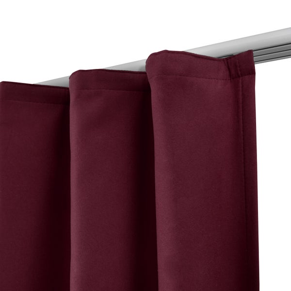 Beautissu Amelie TK Vorhang mit Kräuselband 140x245cm Bordeaux (2tlg)