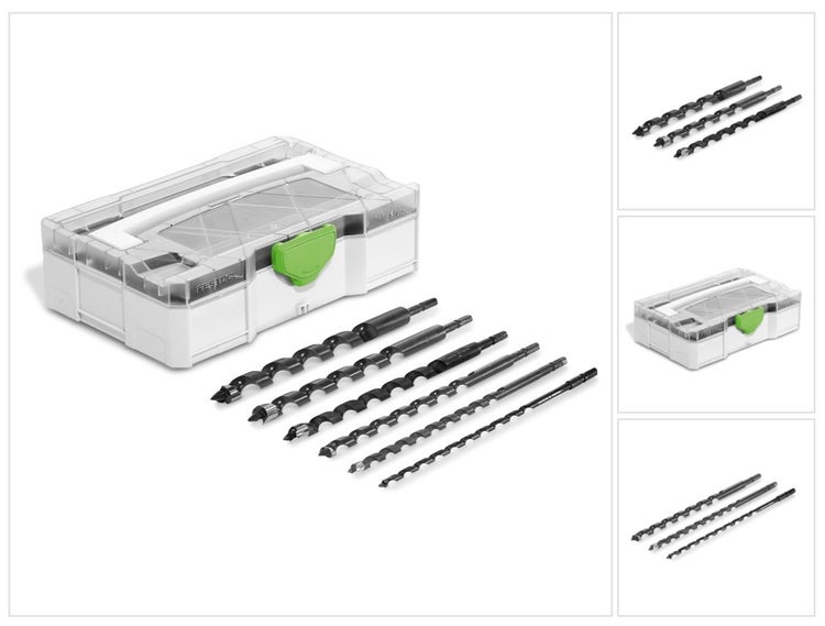 Festool Schlangenbohrer Set SB CE/6-Set 6 - 16 mm 6 tlg. + SYS MINI ( 205902 ) für Schlagbohrschrauber und Bohrschrauber