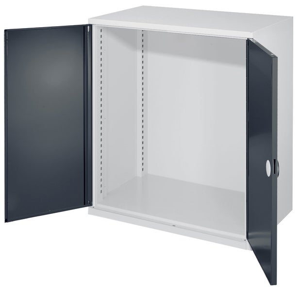 Metall Lagerschrank mit zwei Türen geöffnet