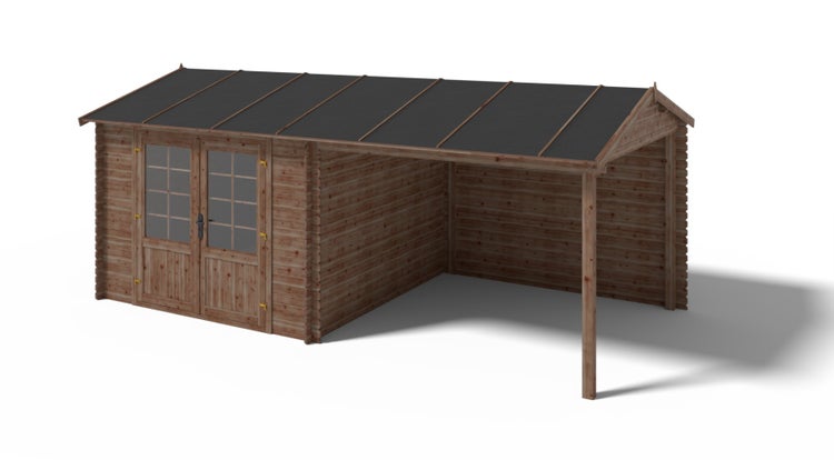 Gartenhaus, Gerätehaus 18,52m2 - 5,70x2,95m - 24mm - Imprägniert