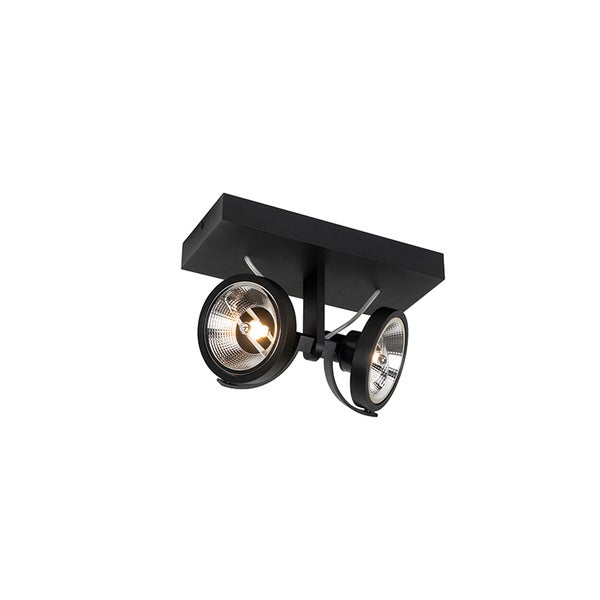 Schwarze Deckenleuchte mit zwei Strahlern