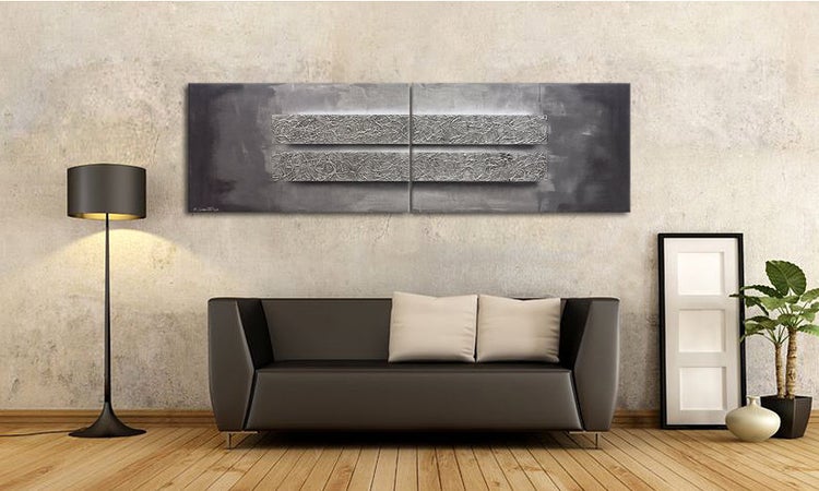 Das moderne Wandbild -Energy Blocs- 200x60x2 cm handgemaltes Unikat