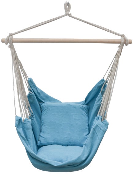 Hängesessel Relaxsessel 130x95cm in Pazifik Blau + 2 Kissen zum Wenden