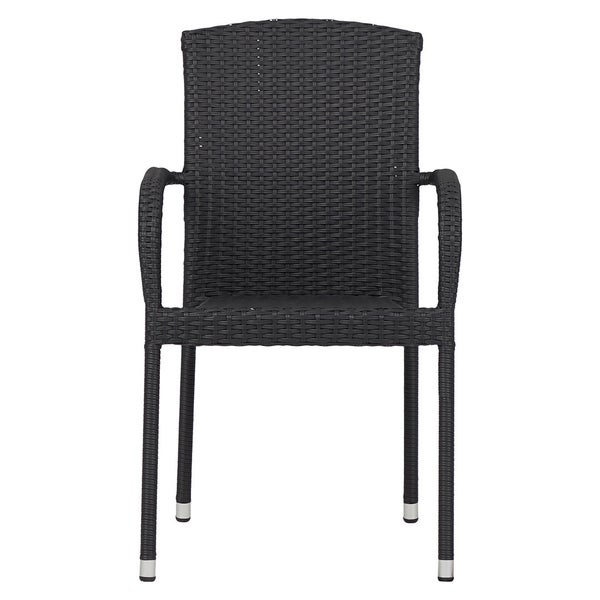 Anita Gartenstuhl Polyrattan stapelbar schwarz. 63 X 53 X 88 cm