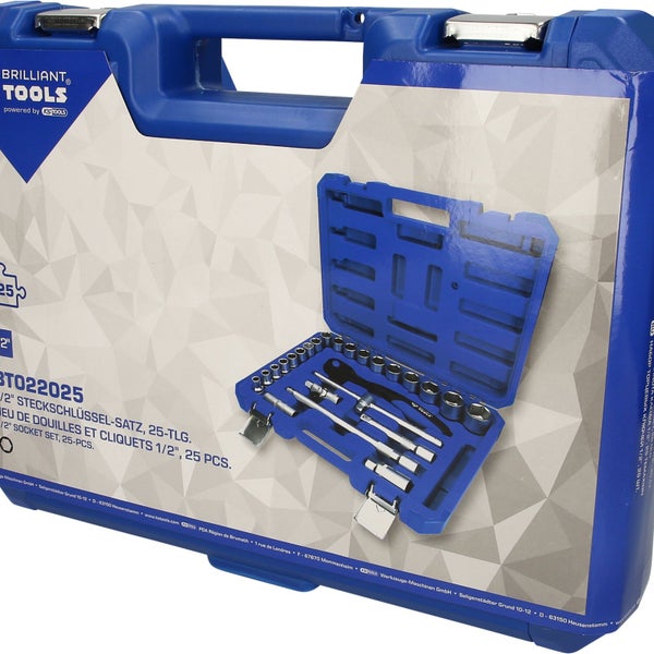 Brilliant Tools Steckschlüsselsatz 1/2 Zoll, 25-teilig im Koffer