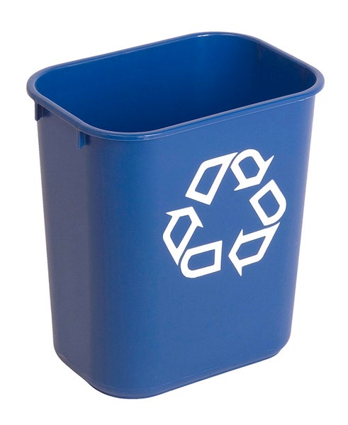 PROREGAL Rubbermaid Rechteckiger Abfallbehälter Aus Polyethylen 12,9 Liter HxBxT 30,8 x 21 x 29 cm Blau Mit Recyclingsymbol