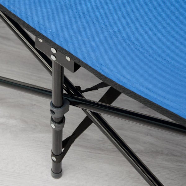 AMANKA Faltlbett Faltliege Feldbett Blau | Camping-Metall-Klappiege ca. 190x70cm | 10-Bein Liege Klappbett | Stahlgestell