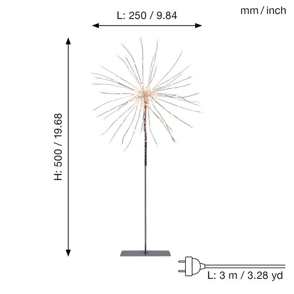 Dekorative LED Stehleuchte in Sternform mit einer Höhe von 500 Millimetern