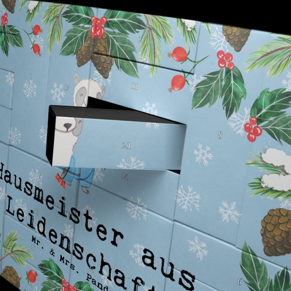 Mr. & Mrs. Panda Befüllbarer Adventskalender Hausmeister Leidenschaft - Blau Pastell