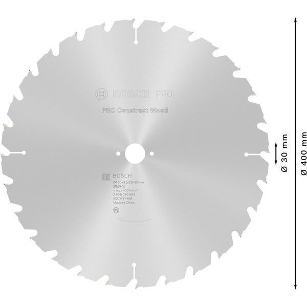 Bosch PRO Construct Wood Kreissägeblatt 400 x 3,5 x 30 mm - 2608640693