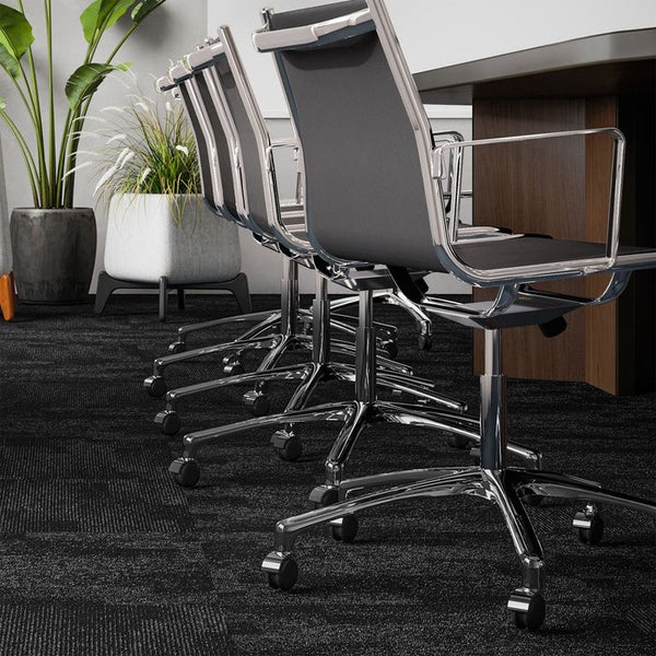 FLOORDIREKT Teppichfliese Santo - 50 x 50 cm - Selbstliegend - Schwarz 78
