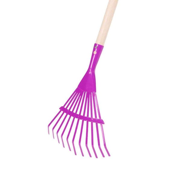 Kinder-Laubbesen mit Holz-Stiel - Violett