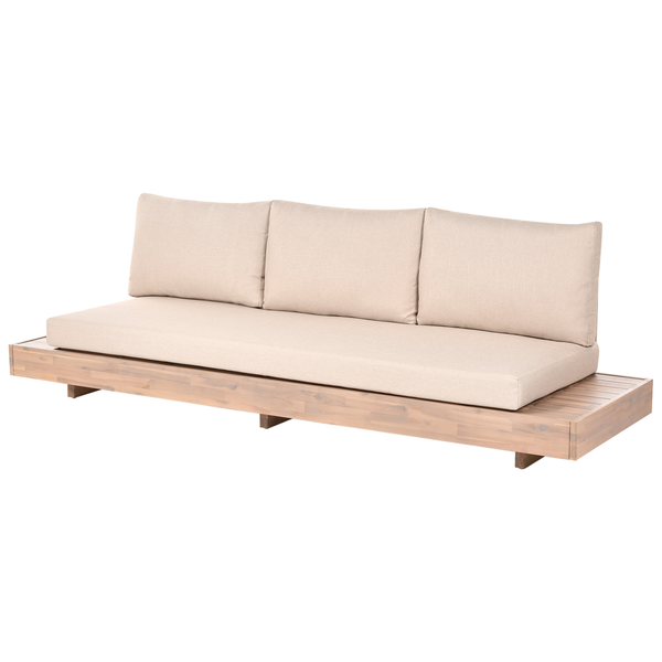 Gartensofa mit Holzgestell und Sitzpolstern für den Außenbereich