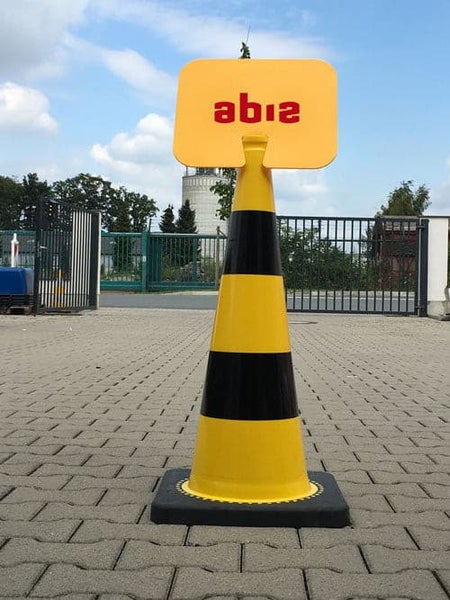 Leitkegel Schild 34 x 28 cm zum Aufstecken FLEX Leitkegel inkl. Text / weiß
