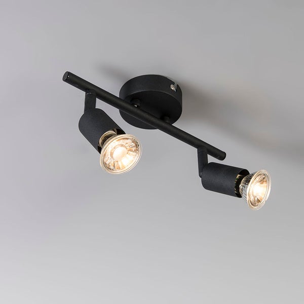 Schwarze Deckenleuchte mit zwei Strahlern