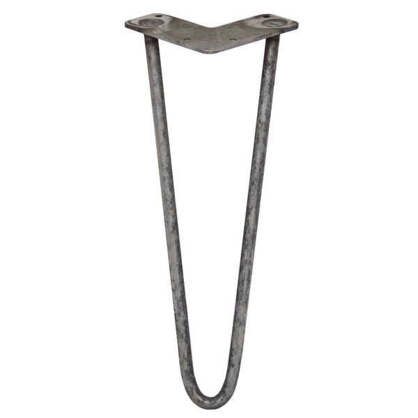 4 x 35.5cm Hairpin Tischbeine 2 Streben - 12mm - Rohstahl