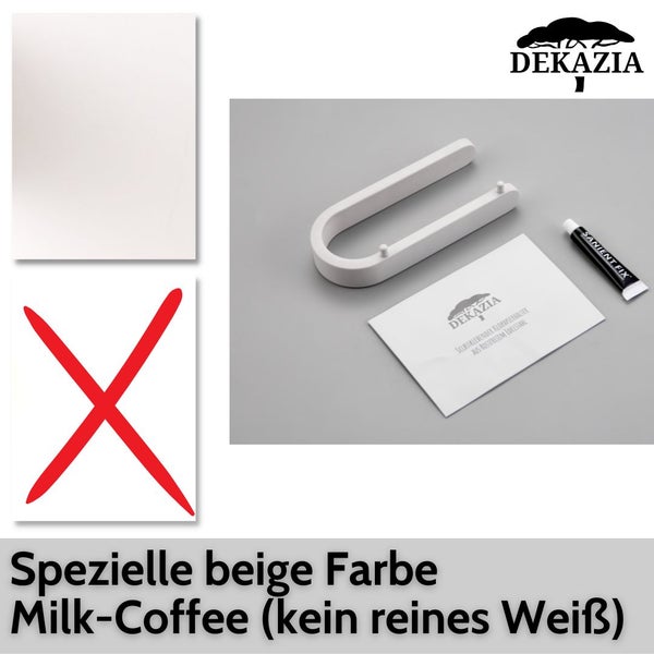 DEKAZIA® Toilettenpapierhalter ohne Bohren weiß beige Toilettenpapierhalter weiß-matt Klopapierhalter ohne Bohren Klorollenhalter ohne Bohren Klopapierhalter Toilettenpapierhalter WC Papier Halterung