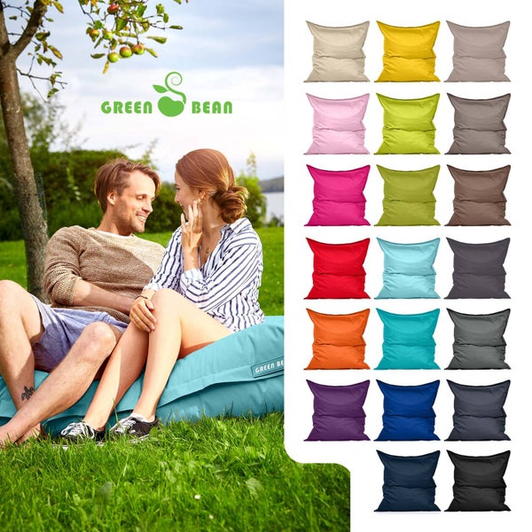 Green Bean Sitzsack XXL 140x180cm 380 Liter Kinder & Erwachsene Bean Bag EPS Perlen Füllung Riesensitzsack Groß Draußen Outdoor Liegekissen Waschbar Wetterfest Lounge Sitzkissen Bodenkissen Aquamarin