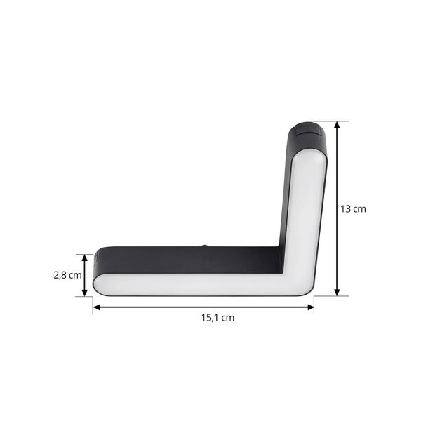 Lindby LED Lumaro (Modern) in Schwarz (1 flammig, ) Wohnzimmerleuchte