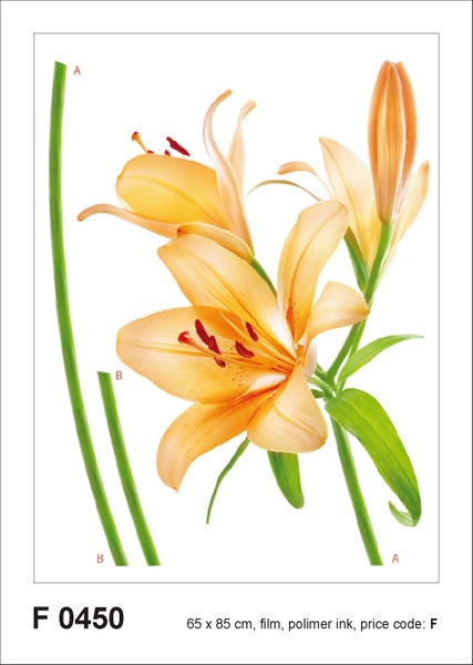 Sanders und Sanders Wandtattoo Blumen Orange und Grün - 85 x 65 cm - 600256