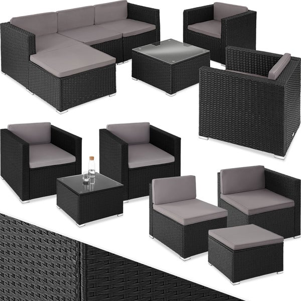 Rattan Lounge tectake Lignano für 5 bis 6 Personen variabel aufstellbar