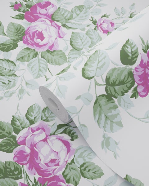 Tapetenrolle mit Rosenmuster