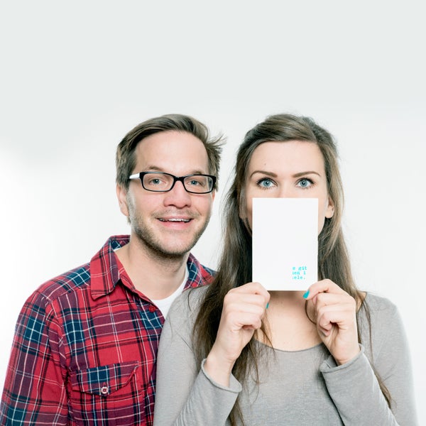 Mr. & Mrs. Panda Postkarte Fuchs Tennis spielen - Weiß