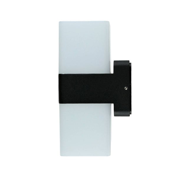 Rechteckige Wandleuchte mit schwarzer Halterung
