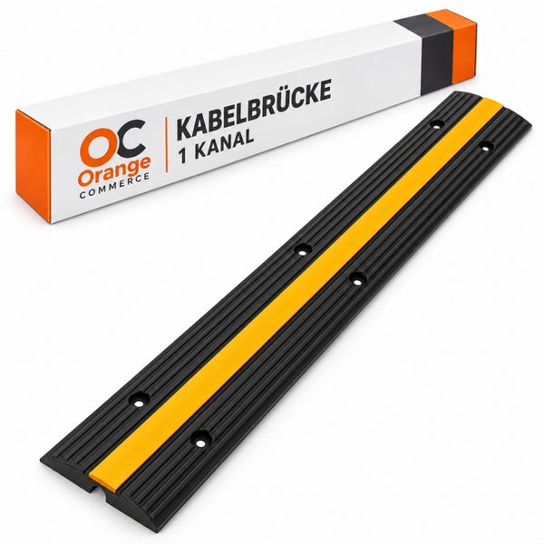 Orange Commerce Kabelbrücke mit einem Kanal zur sicheren Kabelführung am Boden inklusive Produktverpackung