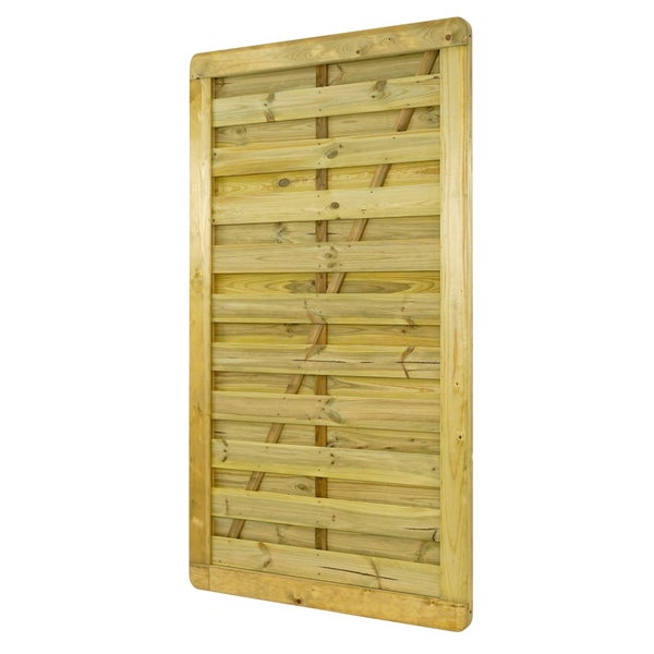 Holzzaun-Element mit horizontalen Lamellen