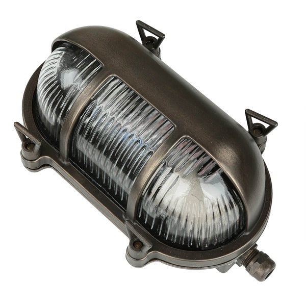 Ovale Außenleuchte mit Gitter