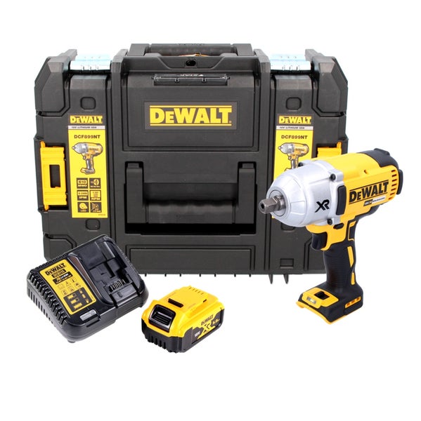 DeWalt 18 Volt Akku-Schlagschrauber Set inklusive Ladegerät, 5.0 Amperestunden Akku und TSTAK Werkzeugkoffer.
