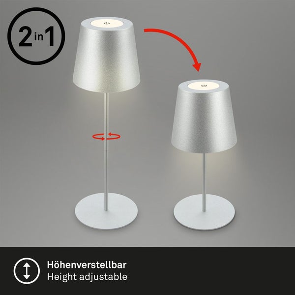 Tischlampe Akku Tischleuchte Kabellos Touch höhenverstellbar Akku tauschbar