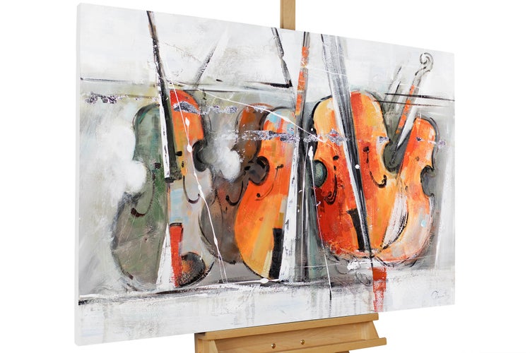 Handgemaltes Gemälde Acrylfarbe 120x80cm Orange