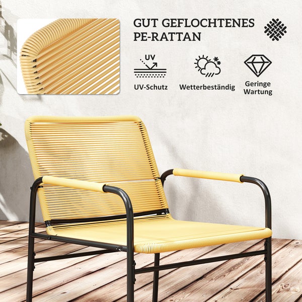 Geflochtener Rattansessel mit UV-Schutz, Wetterbeständigkeit und geringem Wartungsaufwand