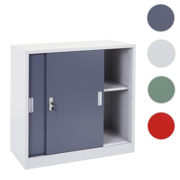 Stahlschrank mit Schiebetüren und Schloss