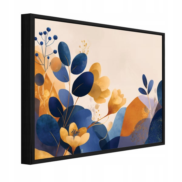 Gemälde mit Blumenmuster und schwarzem Rahmen