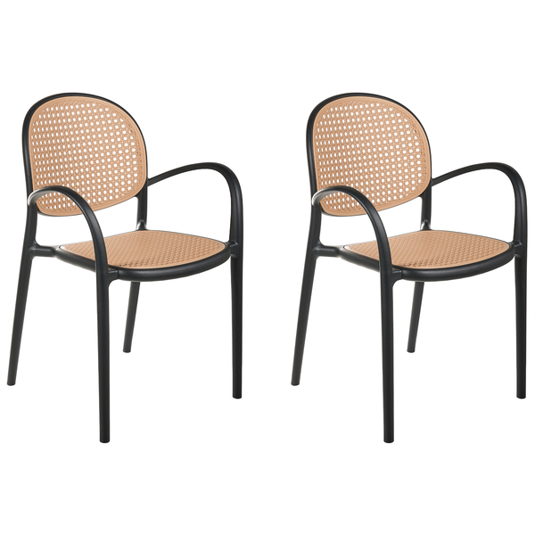 Gartenstuhl 2er Set POVOLETTO Kunststoff Schwarz