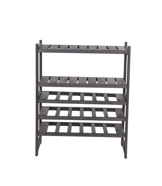 PROREGAL Weinregal SPREEWALD HxBxT 86x70x33cm 18 Flaschen auf 3 Ebenen + 2 Ablagen Massives Kiefernholz Grau geölt
